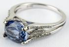 3 1/2 Carat Tanzanite, Diamond and 14K White Gold Ring