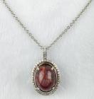 14K White Gold, Ruby and Diamond Necklace