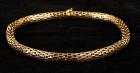 Spectacular and Sophisticated 14K Yellow Gold Barrel Shaped Intelocking Link Necklace from Italy