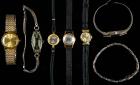 Lot of 18K White and Yellow Gold Women's Vintage Watches: