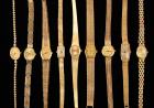 Lot of Women's Yellow Gold Modern Watches with Gold Bands: