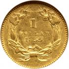 1855 $1 Gold Indian NGC AU58 - 2