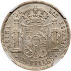 Spain. 20 Reales, 1851 (Seville) NGC About Unc - 2