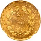 France. 20 Francs, 1853-A NGC MS66 - 2