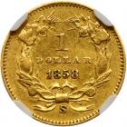 1858-S $1 Gold Indian PCGS AU53 - 2