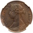 Great Britain. Farthing, 1863 NGC AU55 BR