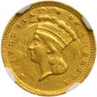 1857-C $1 Gold Indian NGC AU55