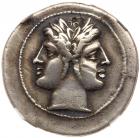 Anonymous. Silver Quadrigatus (6.63 g), ca. 225-214 BC