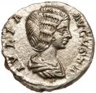 Julia Domna, with Caracalla. Silver Denarius (3.08 g), Augusta, AD 193-217 EF