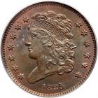 1835 C-2 R1 Repunched 5 PCGS graded MS64 Brown, CAC Approved