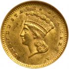 1862 $1 Gold Indian NGC AU55