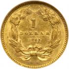 1862 $1 Gold Indian NGC AU55 - 2