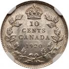 Canada. 10 Cents, 1920 NGC MS63 - 2