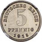 Germany. 5 Pfennig, 1915-J NGC Proof 64 - 2