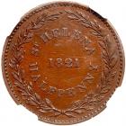 St. Helena. 1/2 Penny, 1821 NGC MS62 BR - 2