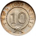 Sarawak. 10 Cents, 1900-H ANACS MS61 - 2