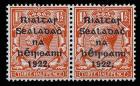 Ireland, 1922, Thom Provisional Govt. Overprint on King George V, 1½d Red Brown, PENCF error, Pair