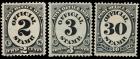 1873. Post Office Dept 2c, 3c & 30c Mint