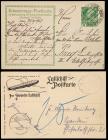 1912-1913 Zeppelin Flown Cards, 5 Different