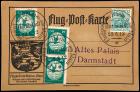 1912 Rhine & Main 30pf Franked Flight Cards (x2), Sieger 12a