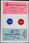 Ford, Gerald R. -- Signed Admittance Ticket to the House & Presidential Buttons