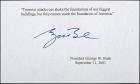 Bush, George W. Signed Quotation from Oval Office Address - 2