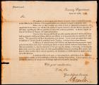Hamilton, Alexander - Letter Signed as Secretary of the Treasury