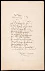 von Volkmann, Richard -- Autograph Manuscript Poem Signed With His Pen Name, Richard Leander