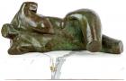 Ontiveros, Linda, Lovely Patinated Bronze Torso, Nude Woman Reclining