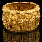 Stunning, Heavy 18K Yellow Gold Etruscan Revival Cuff Bracelet by Robert Wander