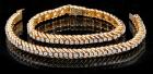 Beautiful Pair of Lady's 18K Yellow Gold and Diamond Bracelets each with 52 Brilliant Cut Diamonds