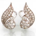 Classic Pair of 14K White Gold and Diamond Earrings