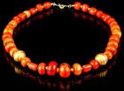 Himalayan Red Coral and Greek 22 Karat Gold Beaded Necklace.