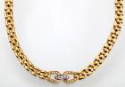 Elegant 14K Yellow Gold Necklace with Diamond Accents in Center Buckles