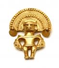 8.3K Yellow Gold Pendant/Brooch Pre-Columbian Design - 2