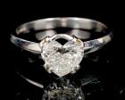 Lady's Platinum and Heart Shaped, One Carat, Diamond Solitaire