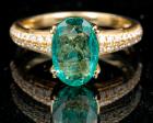 Lady's 14K Yellow Gold and Oval Emerald Ring