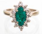 Lady's 14K White Gold, Emerald and Diamond Ring