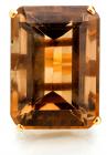 Lady's 14K Yellow Gold and 24ct. Emerald Cut, Smoky Topaz