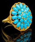 Lady's Gold Vermeil and Sleeping Beauty Turquoise Ring