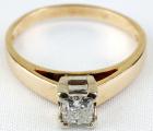 14 Kt. Yellow Gold and Diamond Solitaire - 2