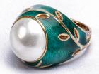 Gold, Pearl, and Enamel Ring - 2