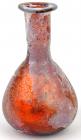 Mint Roman Glass Amber Flask With Brilliant Reddish-Gold Patina