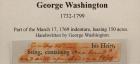 Washington, George -- Eight words in His Hand From a 1769 Indenture - 2