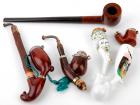 Collection of 10 Vintage German Porcelain & Briar Wood Pipes, One Ropp Grand Duc Pipe - 2