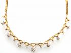 Lovely 18K Yellow Gold and Diamond Filigree and Scallop Necklace - 2