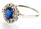 Lady's 14K White Gold Ring with Center Sapphire of 1 1/4 ct. and Accent Diamonds - 2