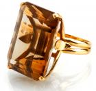 Lady's 14K Yellow Gold and 24ct. Emerald Cut, Smoky Topaz - 2