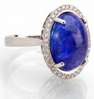 WITHDRAWN - Lady's Spectacular 14K White White Gold and 18ct. Natural Tanzanite Cabochon with Diamond Accents - 2