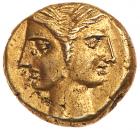 Carthaginian Occupation. Electrum 3/8 Shekel (2.82 g), ca. 216-211 BC EF